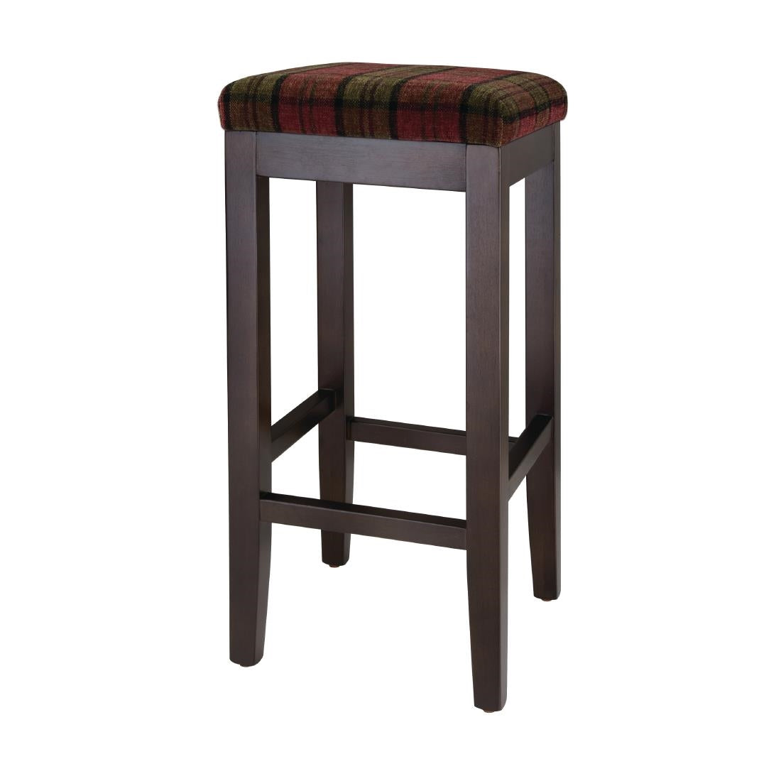 Bolero Dale High Stool Claret Tartan (Single) - DC825 Faux Leather Bar Stools Bolero   
