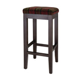 Bolero Dale High Stool Claret Tartan (Single) - DC825 Faux Leather Bar Stools Bolero   