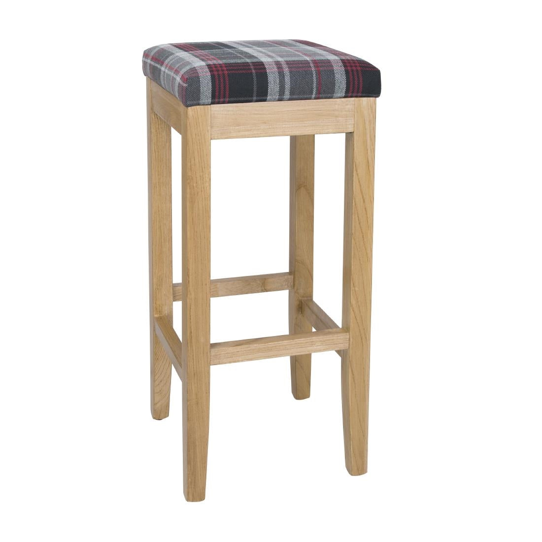 Bolero Austin High Stool Grey Tartan (Single) - DC827 Faux Leather Bar Stools Bolero   