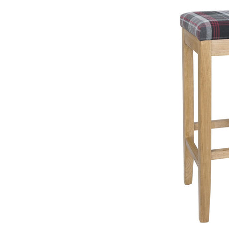 Bolero Austin High Stool Grey Tartan (Single) - DC827 Faux Leather Bar Stools Bolero   