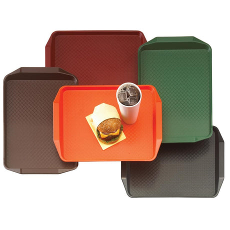 Cambro Polypropylene Handled Fast Food Tray Black 430mm - DE314  Cambro   
