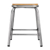 Bolero Galvanised Steel Low Stools with Wooden Seatpad (Pack of 4) - DE478 Metal Bar Stools Bolero   