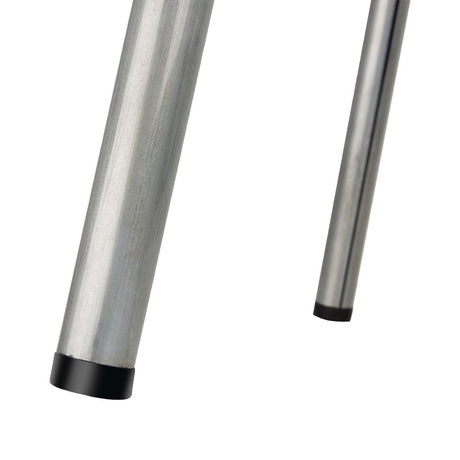 Bolero Galvanised Steel Low Stools with Wooden Seatpad (Pack of 4) - DE478 Metal Bar Stools Bolero   