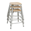 Bolero Galvanised Steel Low Stools with Wooden Seatpad (Pack of 4) - DE478 Metal Bar Stools Bolero   