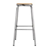 Bolero Galvanised Steel High Stools with Wooden Seatpad (Pack of 4) - DE479 Metal Bar Stools Bolero   
