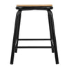 Bolero Cantina Low Stools with Wooden Seat Pad Black (Pack of 4) - DE481 Metal Bar Stools Bolero   