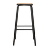 Bolero Cantina High Stools with Wooden Seat Pad Black (Pack of 4) - DE482 Metal Bar Stools Bolero   