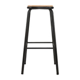 Bolero Cantina High Stools with Wooden Seat Pad Black (Pack of 4) - DE482 Metal Bar Stools Bolero   