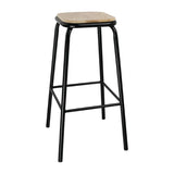 Bolero Cantina High Stools with Wooden Seat Pad Black (Pack of 4) - DE482 Metal Bar Stools Bolero   