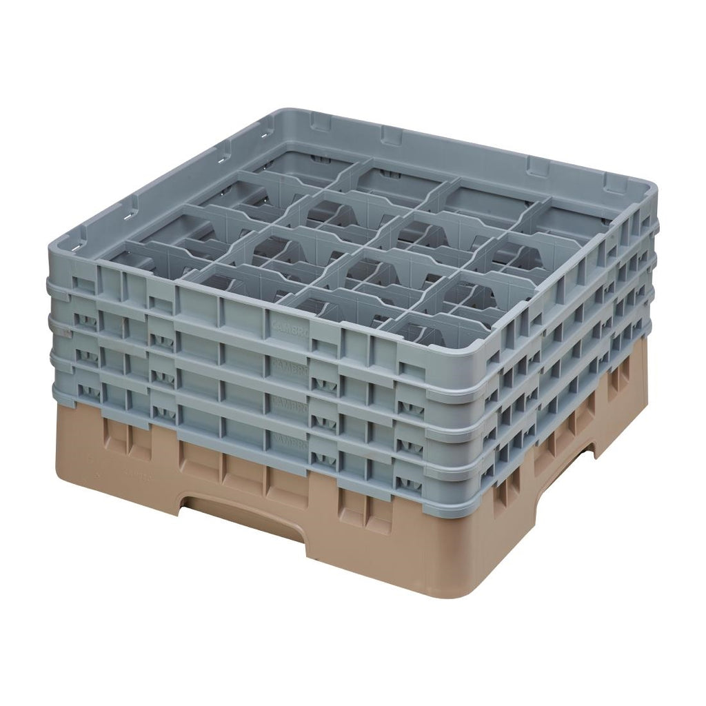 Cambro Camrack Beige 16 Compartments Max Glass Height 215mm - DE784  Cambro   