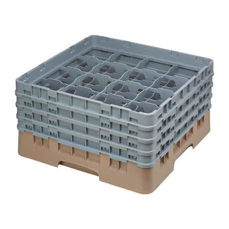 Cambro Camrack Beige 16 Compartments Max Glass Height 215mm - DE784  Cambro   