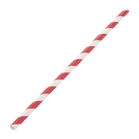 Fiesta Compostable Paper Straws Red Stripes (Pack of 250) - DE927  Fiesta   