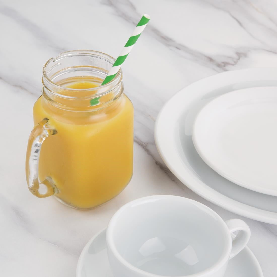 Fiesta Compostable Paper Straws Green Stripes (Pack of 250) - DE928  Fiesta   