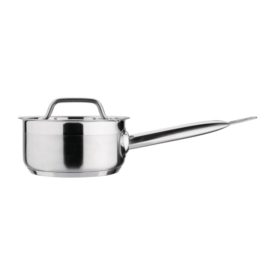 Nisbets Essentials Stainless Steel Saucepan With Lid 14cm - DF669  Nisbets Essentials   