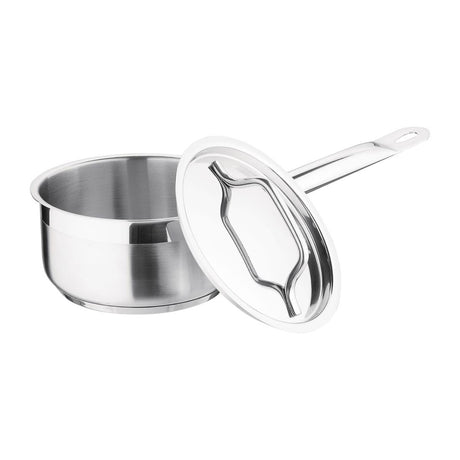 Nisbets Essentials Stainless Steel Saucepan With Lid 14cm - DF669  Nisbets Essentials   