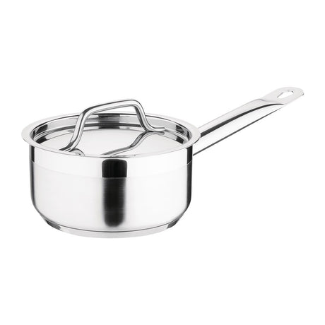 Nisbets Essentials Stainless Steel Saucepan With Lid 14cm - DF669  Nisbets Essentials   