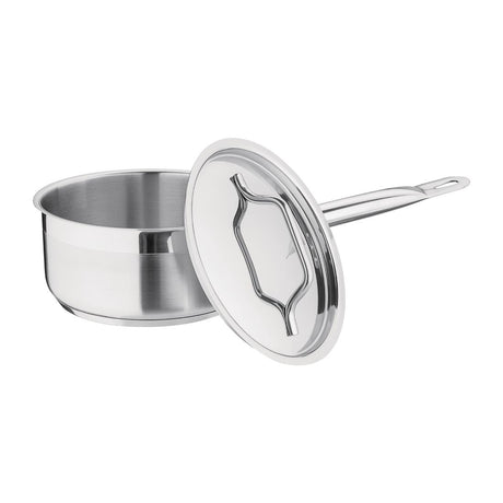 Nisbets Essentials Stainless Steel Saucepan With Lid 16cm - DF670  Nisbets Essentials   
