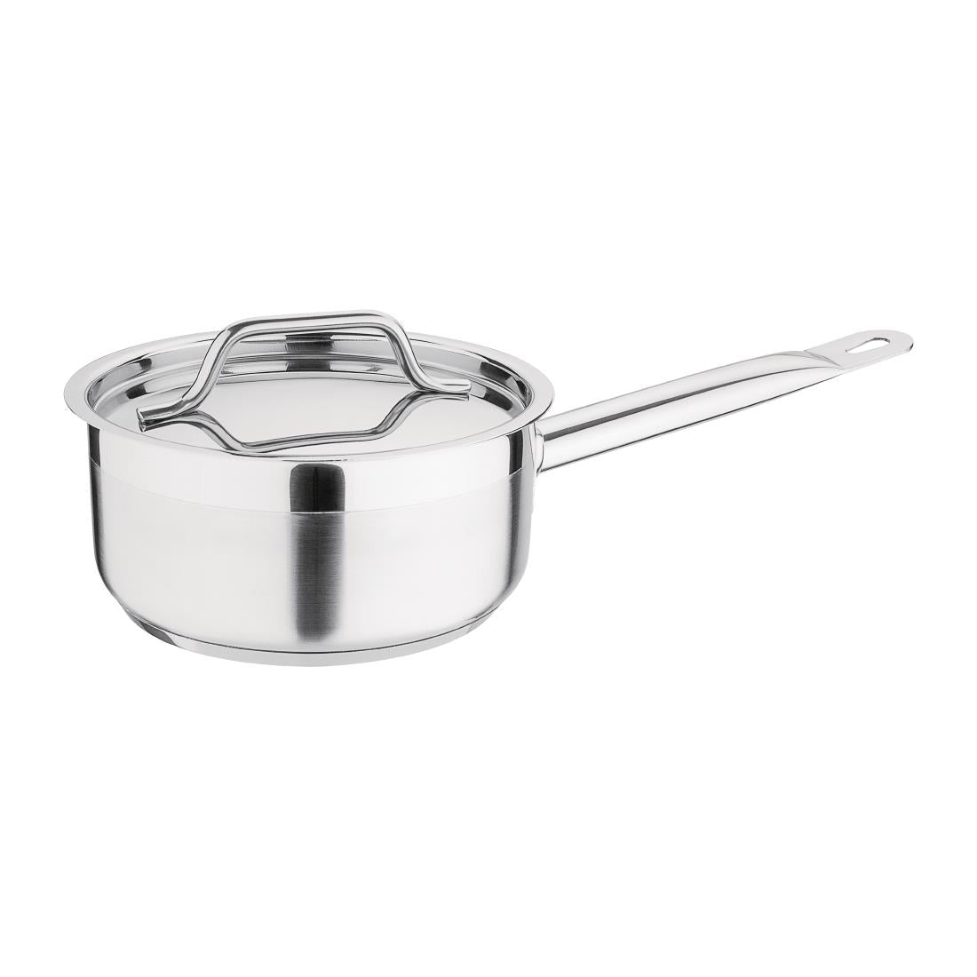 Nisbets Essentials Stainless Steel Saucepan With Lid 16cm - DF670  Nisbets Essentials   