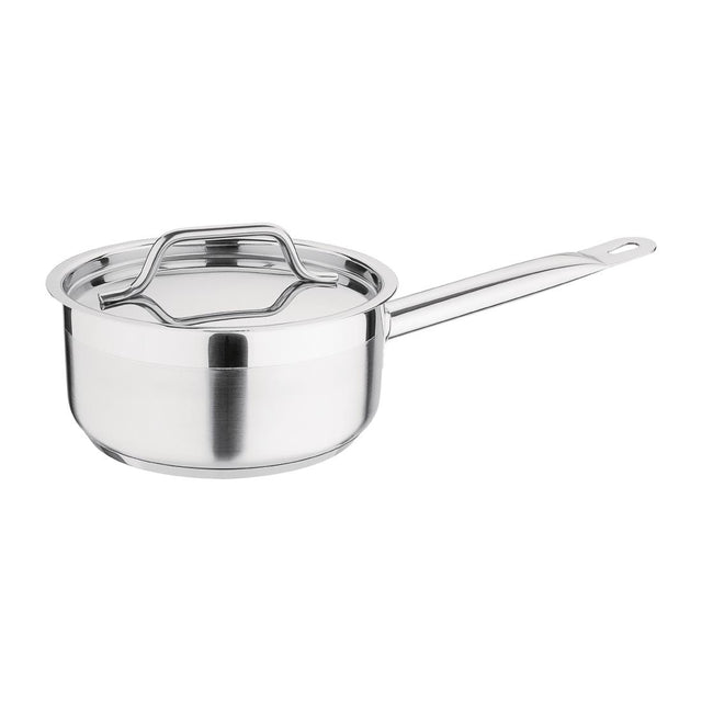 Nisbets Essentials Stainless Steel Saucepan With Lid 16cm - DF670  Nisbets Essentials   