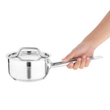 Nisbets Essentials Stainless Steel Saucepan With Lid 16cm - DF670  Nisbets Essentials   