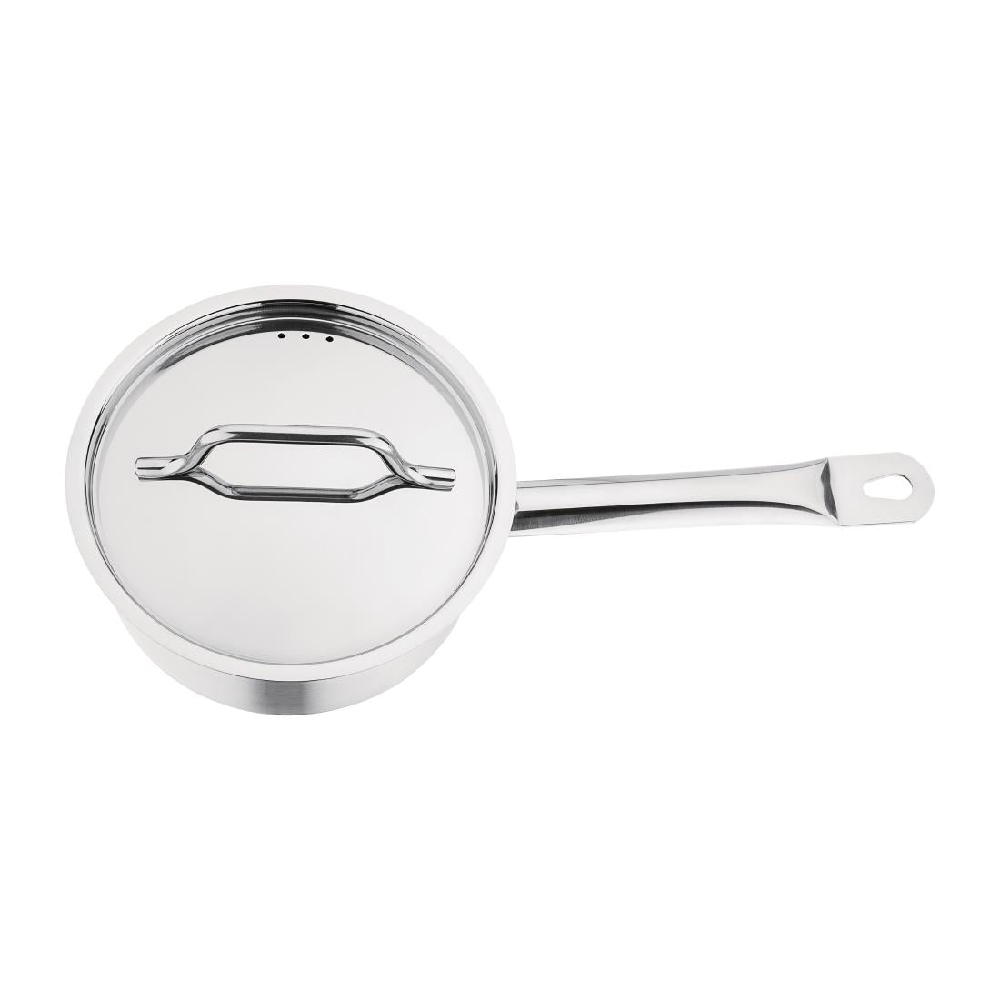 Nisbets Essentials Stainless Steel Saucepan With Lid 20cm - DF671  Nisbets Essentials   