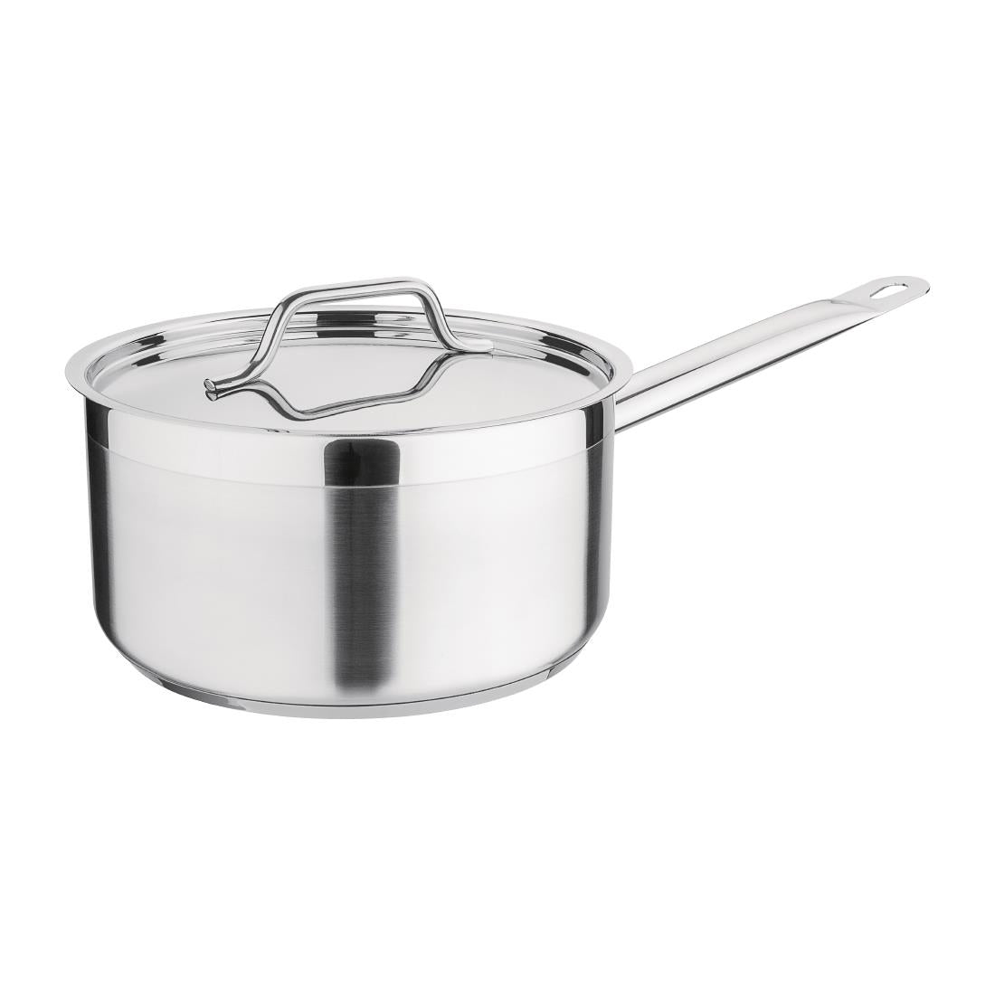 Nisbets Essentials Stainless Steel Saucepan With Lid 20cm - DF671  Nisbets Essentials   