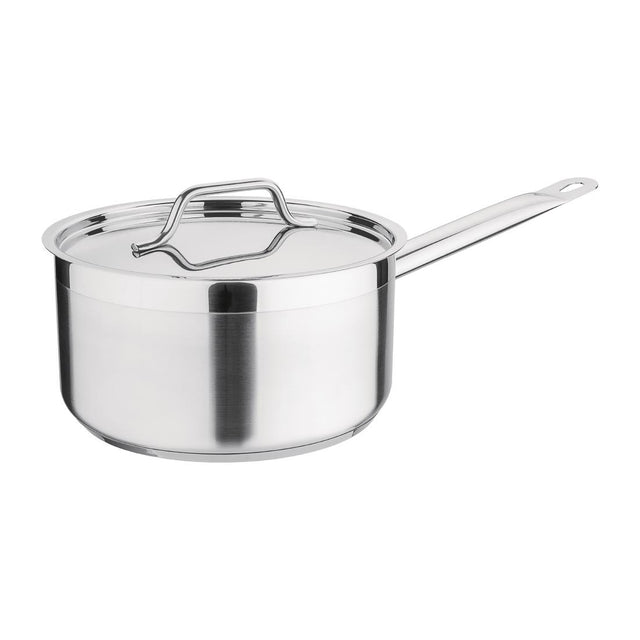 Nisbets Essentials Stainless Steel Saucepan With Lid 20cm - DF671  Nisbets Essentials   