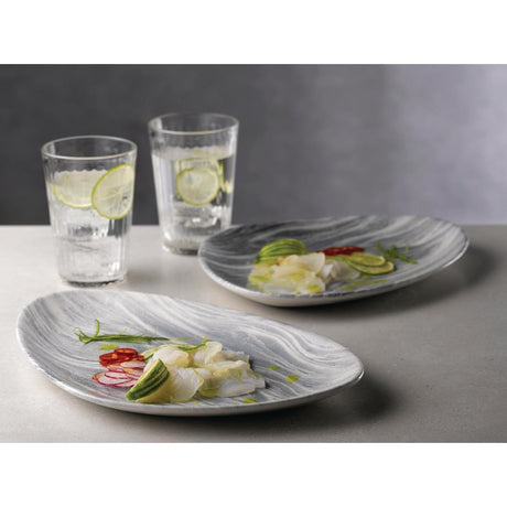 Churchill Fluid Triangle Chef Plates Pearl Grey 205 x 304mm (Pack of 6) - DF729 Plates Churchill