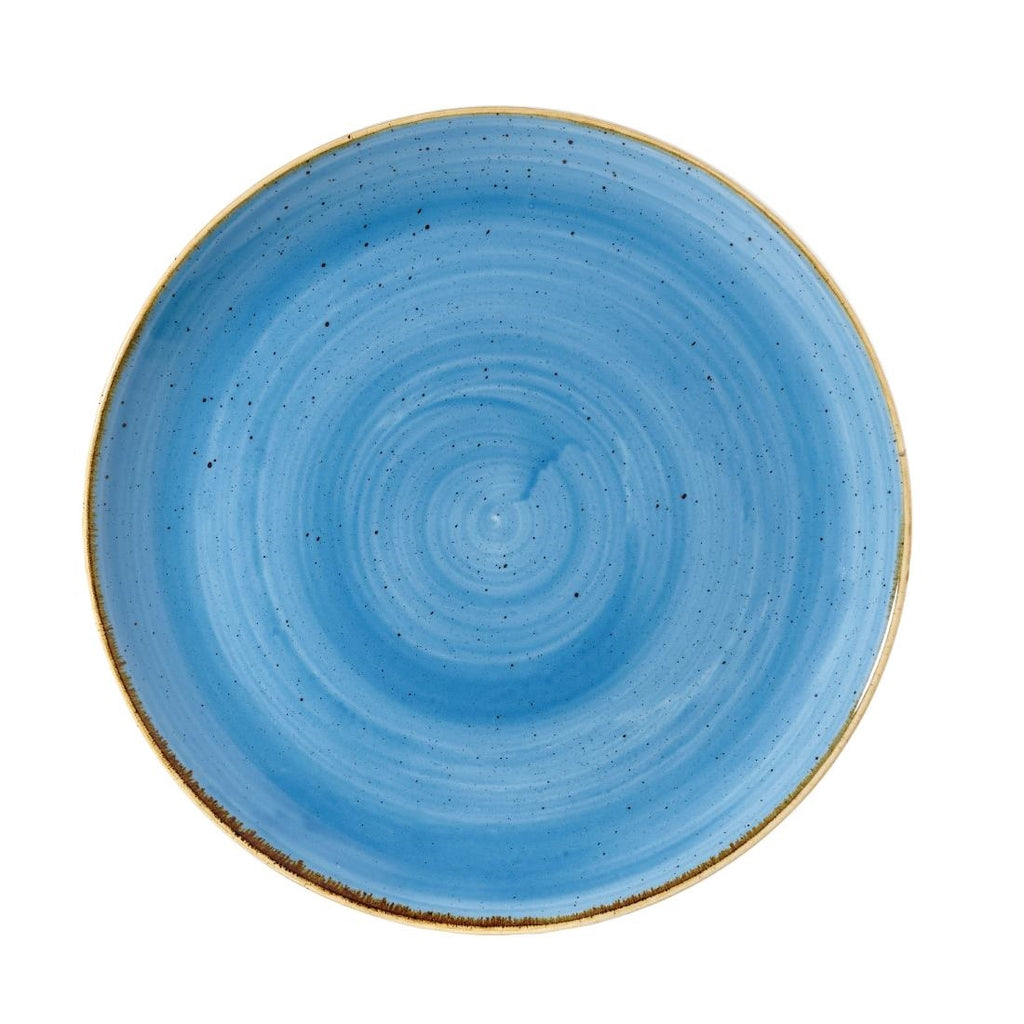 Churchill Stonecast Round Coupe Plates Cornflower Blue 288mm - DF764 Plates Churchill