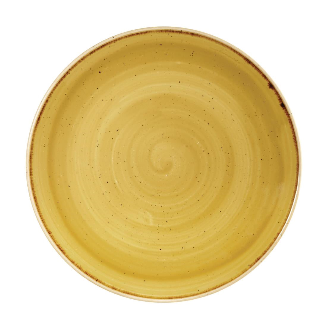 Churchill Stonecast Round Coupe Plates Mustard Seed Yellow 260mm - DF785 Plates Churchill