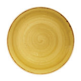 Churchill Stonecast Round Coupe Plates Mustard Seed Yellow 260mm - DF785 Plates Churchill