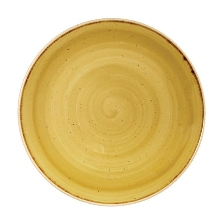 Churchill Stonecast Round Coupe Plates Mustard Seed Yellow 260mm - DF785 Plates Churchill