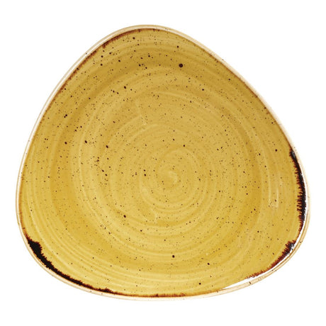 Churchill Stonecast Triangle Plate Mustard Seed Yellow 229mm (Pack of 12) - DF789 Plates Churchill