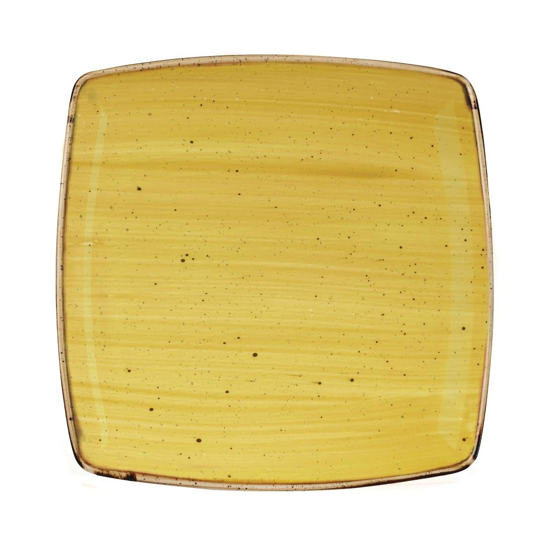Churchill Stonecast Deep Square Plate Mustard Seed Yellow 260mm (Pack of 6) - DF793 Plates Churchill