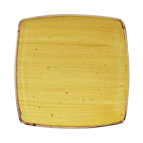 Churchill Stonecast Deep Square Plate Mustard Seed Yellow 260mm (Pack of 6) - DF793 Plates Churchill