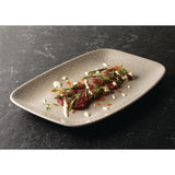 Churchill Raku Oblong Chef Plates Agate Grey 157 x 237mm (Pack of 12) - DF903 Plates Churchill