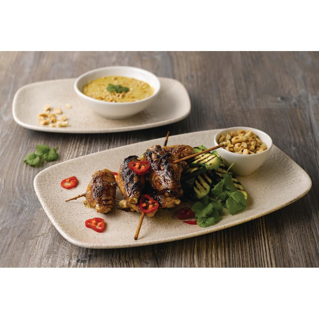 Churchill Raku Oblong Chef Plates Agate Grey 157 x 237mm (Pack of 12) - DF903 Plates Churchill