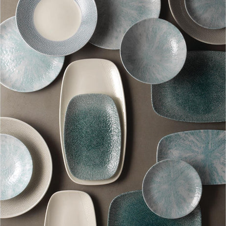 Churchill Stone Oblong Chef Plates Aquamarine 189 x 355mm (Pack of 6) - FA629 Plates Churchill