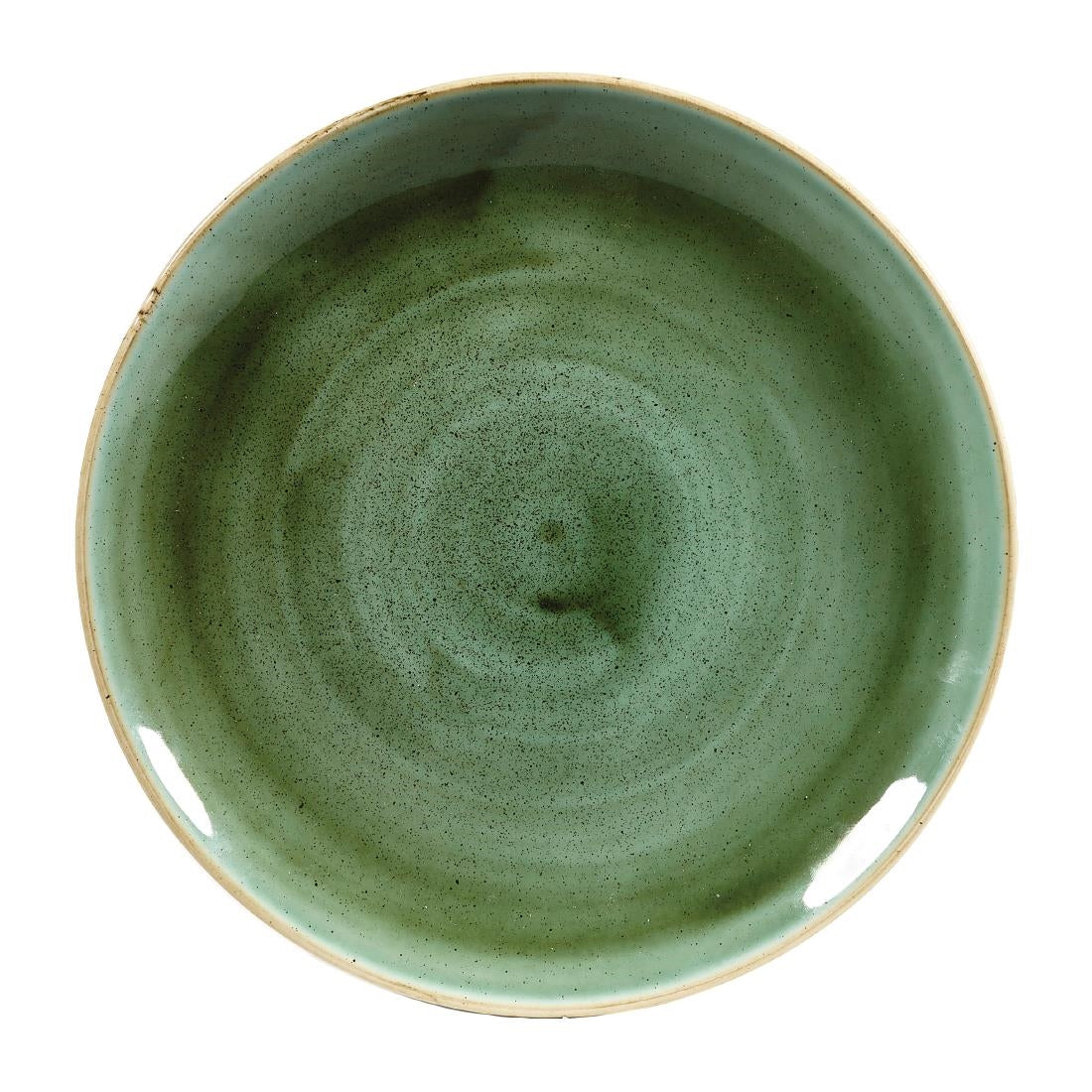 Churchill Stonecast Round Coupe Plates Samphire Green 217mm (Pack of 12) - DF996 Plates Churchill