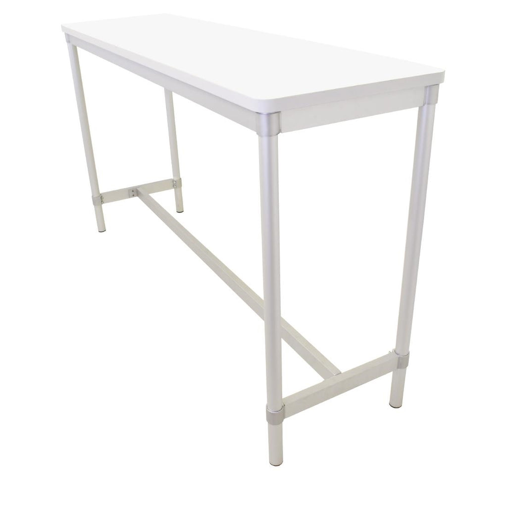 Gopak Enviro Indoor White Rectangle Poseur Table 1800mm - DG130-WH Faux Wooden Tables Gopak   