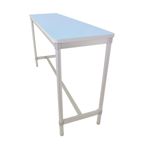 Gopak Enviro Indoor Pastel Blue Rectangle Poseur Table 1200mm - DG131-PB Faux Wooden Tables Gopak   