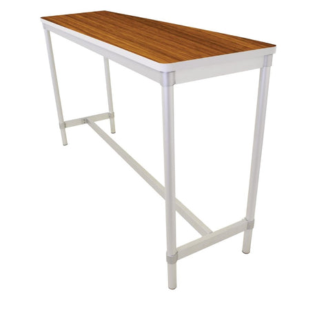 Gopak Enviro Indoor Teak Effect Rectangle Poseur Table 1200mm - DG131-TE Faux Wooden Tables Gopak   