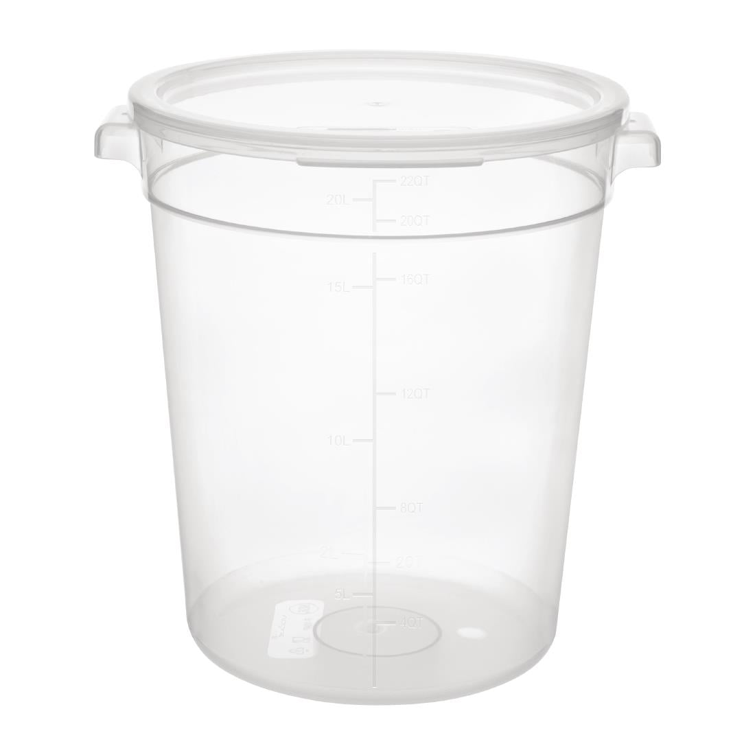 Vogue Polypropylene Round Food Storage Container 20Ltr - DJ962  Vogue   