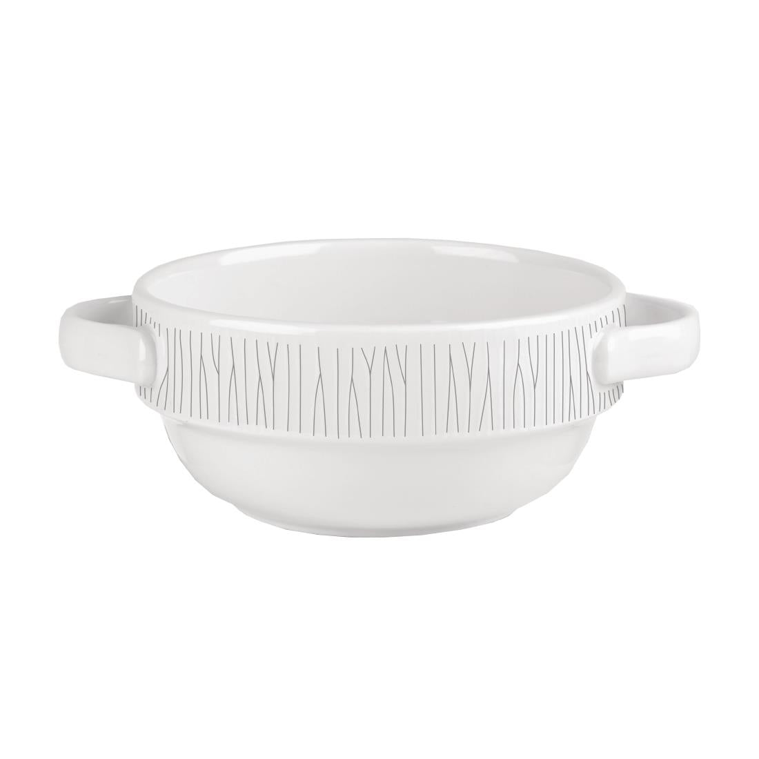 Churchill Bamboo Handled Stacking Soup Bowl 14oz (Pack of 6) - DK412 Bowls Churchill