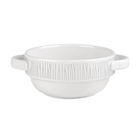 Churchill Bamboo Handled Stacking Soup Bowl 14oz (Pack of 6) - DK412 Bowls Churchill