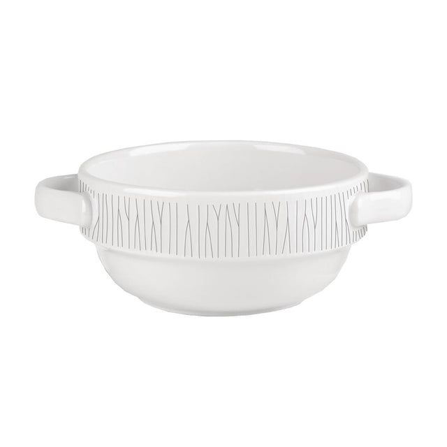 Churchill Bamboo Handled Stacking Soup Bowl 14oz (Pack of 6) - DK412 Bowls Churchill
