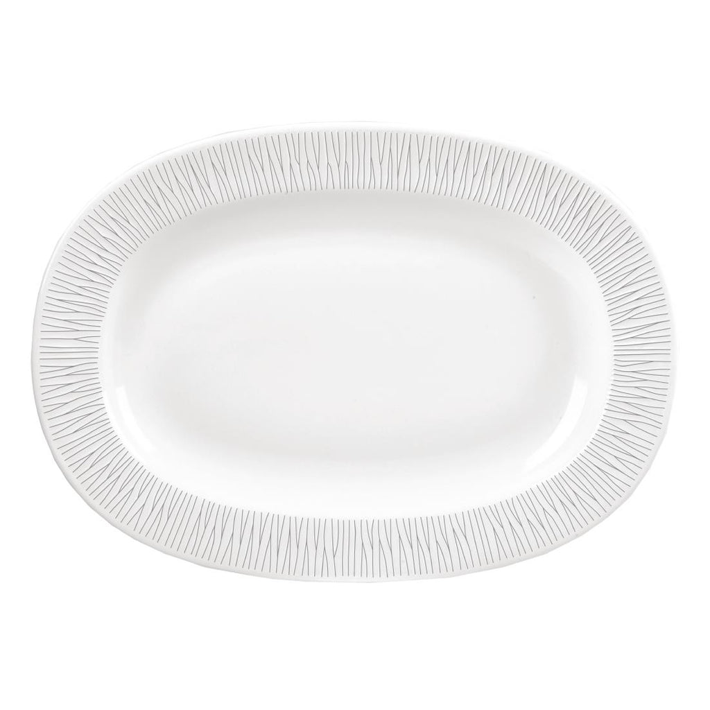 Churchill Bamboo Oval Dish Large Rimmed 330mm (Pack of 6) - DK419 Churchill Super Vitrified Churchill   