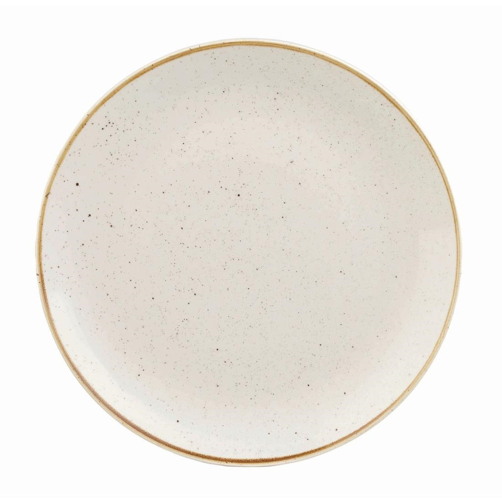 Churchill Stonecast Round Coupe Plate Barley White 200mm (Pack of 12) - DK519 Plates Churchill