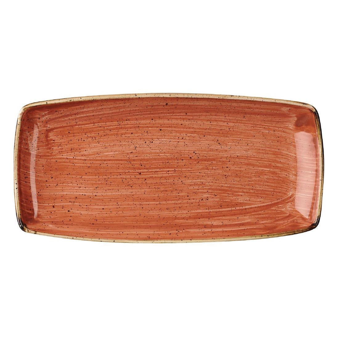 Churchill Stonecast Rectangular Plate Spiced Orange 295 x 150mm - DK545 Plates Churchill