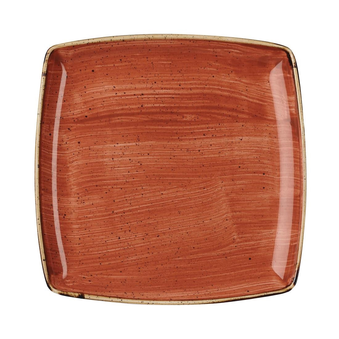 Churchill Stonecast Deep Square Plate Spiced Orange 260mm (Pack of 6) - DK546 Plates Churchill